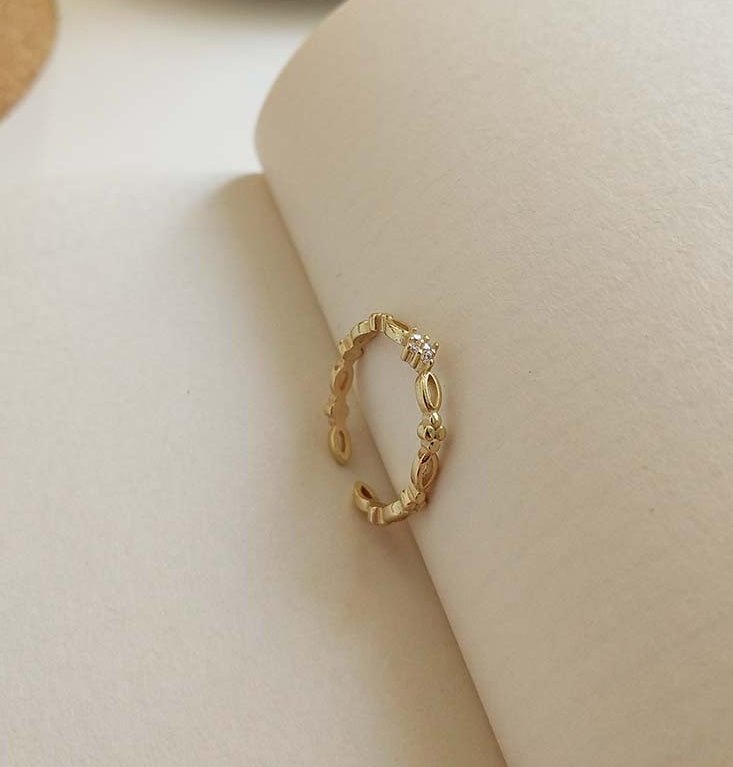 925 sterling silver gold plated ring - AmiraMart