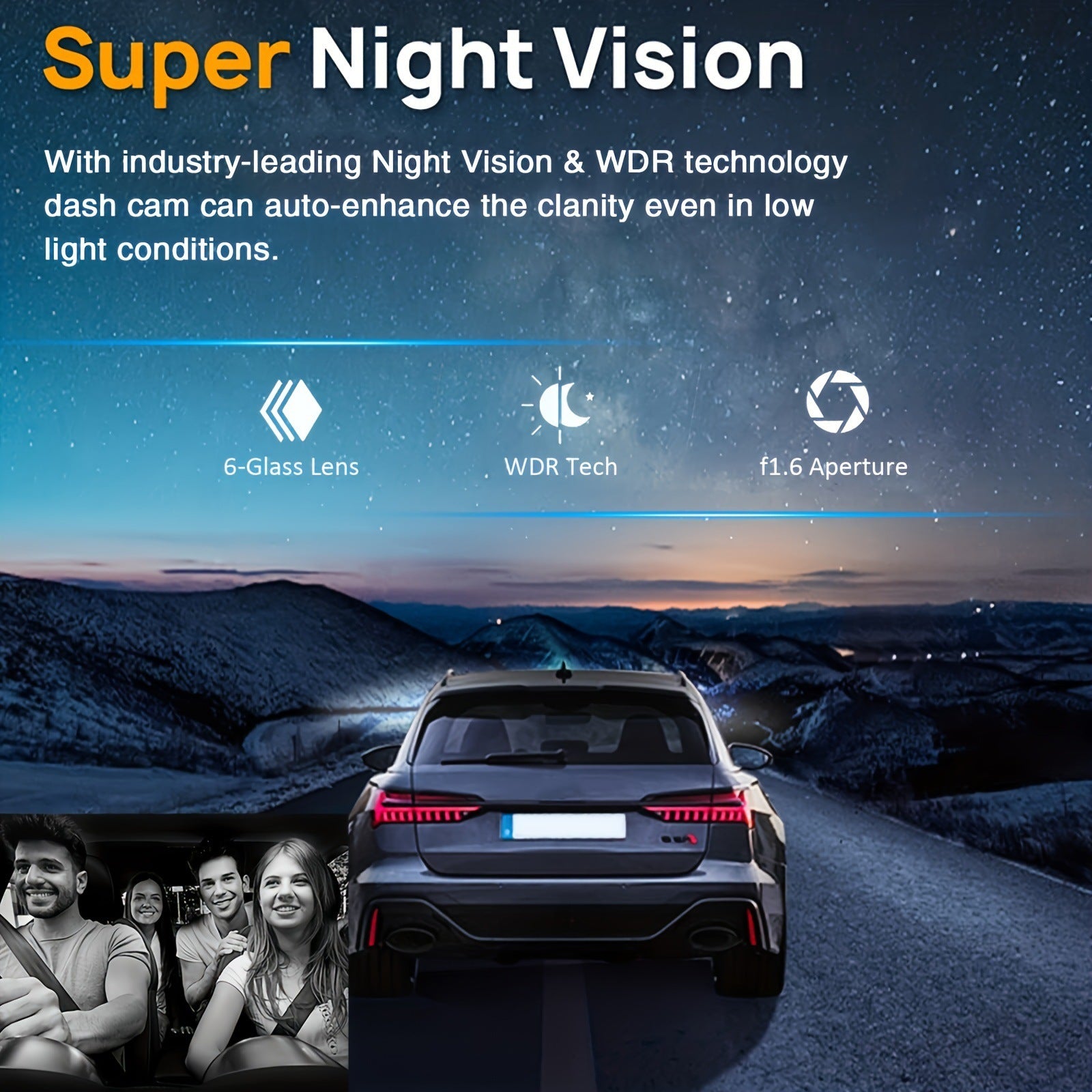 360° Dual Dash Cam - Front & Interior Recorder with Night Vision - AmiraMart