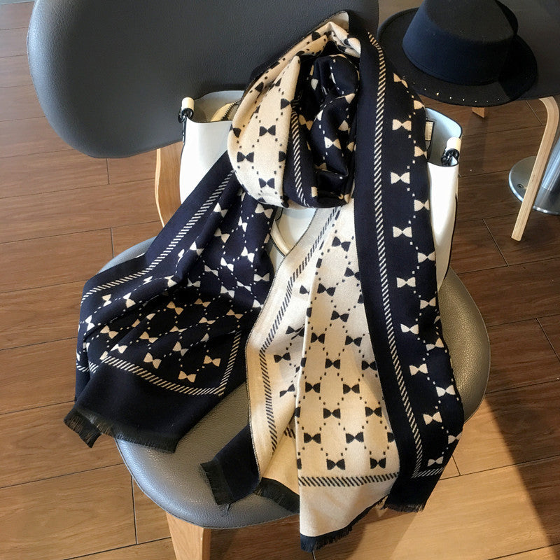 Bow Double - sided Scarf - AmiraMart