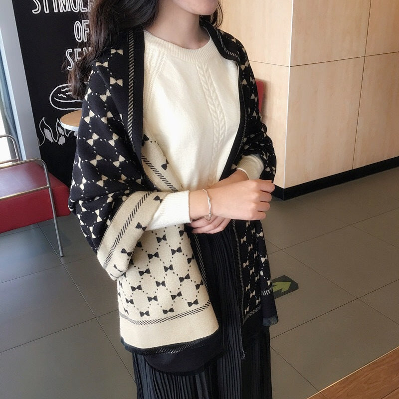 Bow Double - sided Scarf - AmiraMart