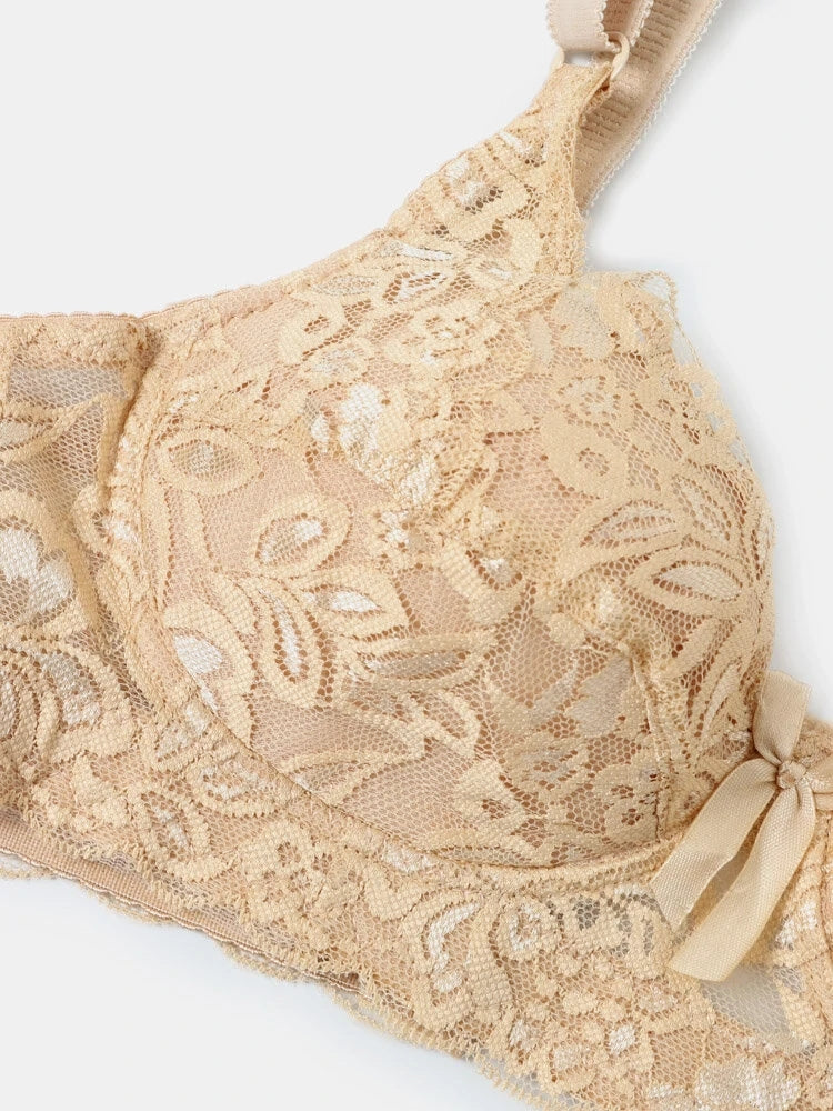 Plus Size Cotton Cup Adjustable Lace Sexy Bra - AmiraMart