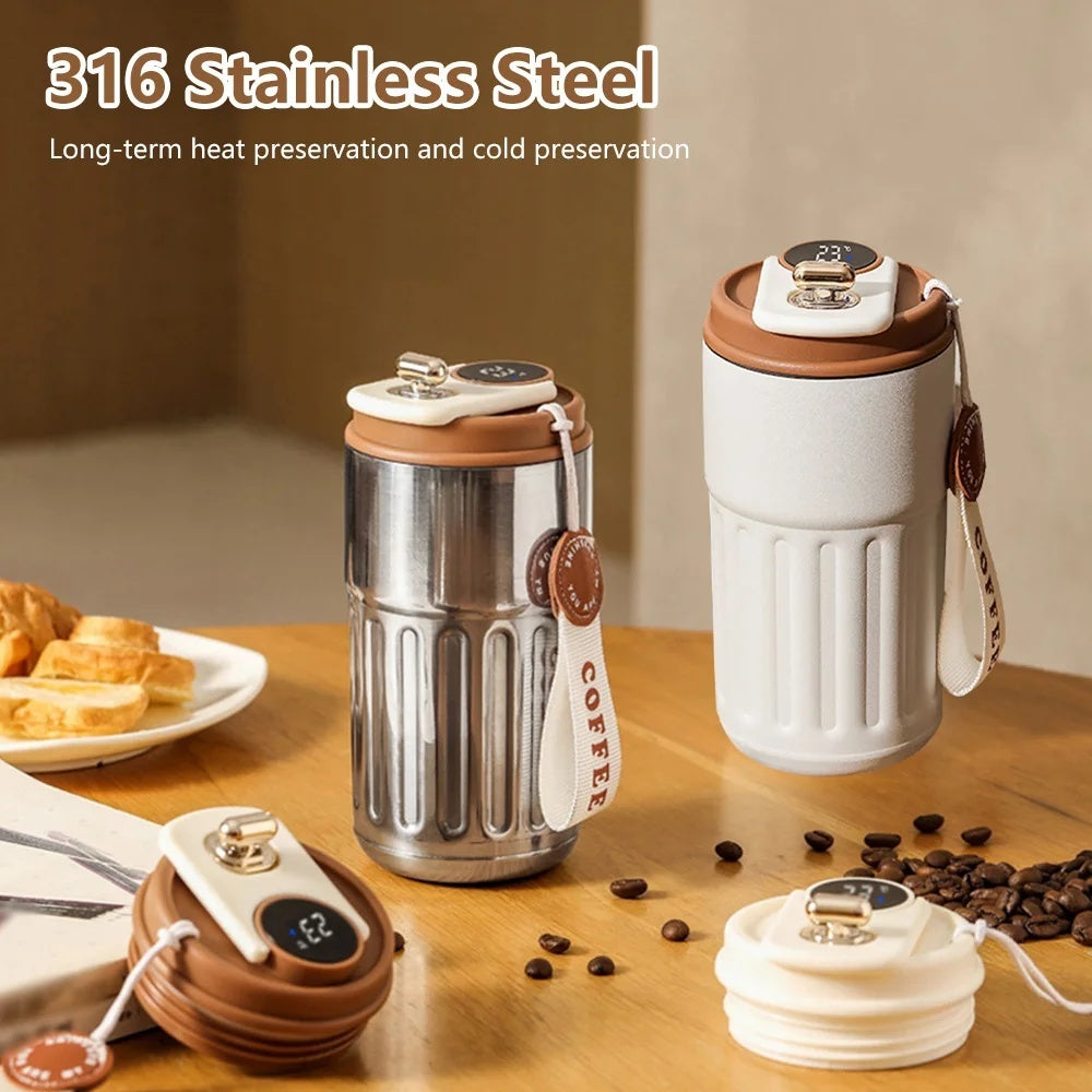 Smart Thermal Bottle – 450ml Stainless Steel Vacuum Cup - AmiraMart