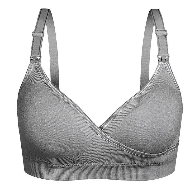 Gray bra on a white background