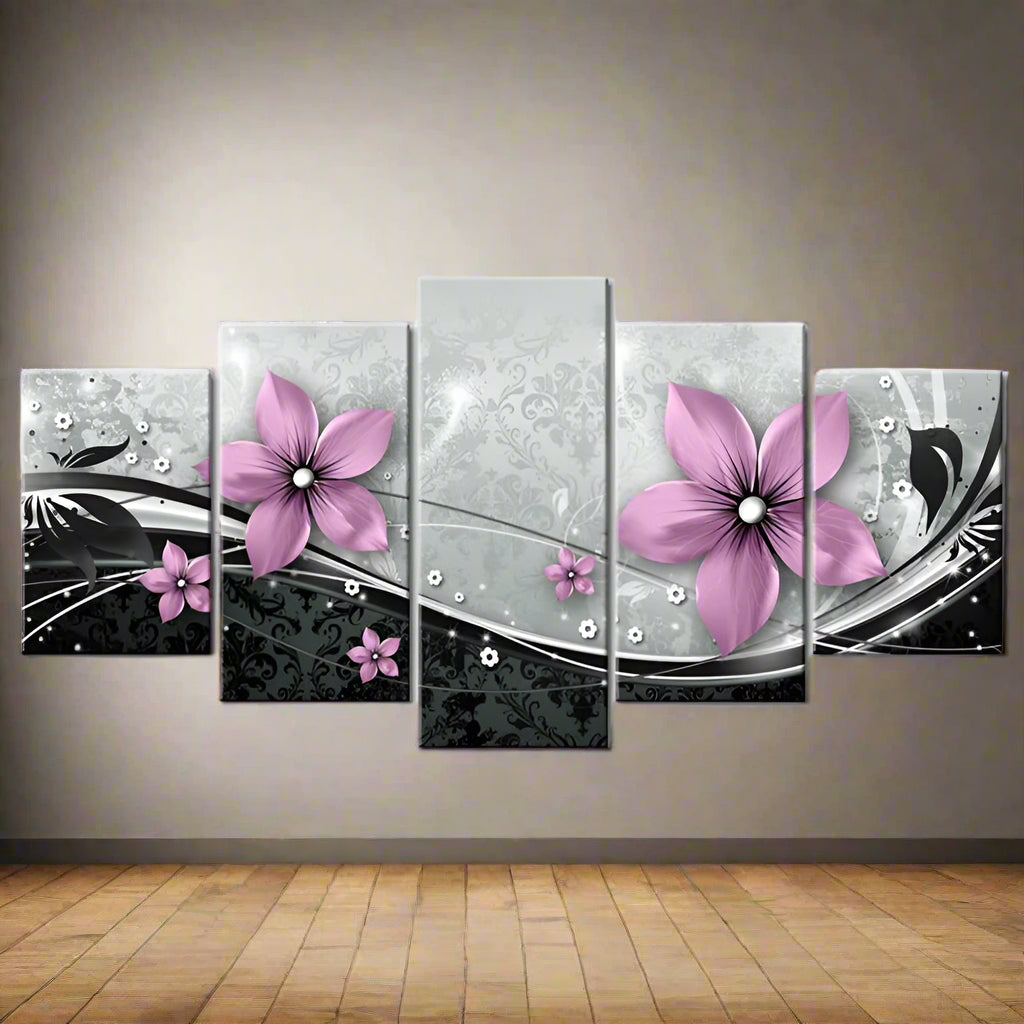 Abstract Gorgeous Flower 5 Piece Canvas - AmiraMart