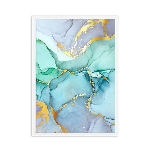 Abstract Green Gold Foil Canvas - AmiraMart