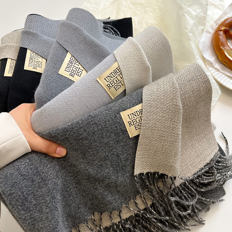 Double - sided Artificial Cashmere Scarf - AmiraMart