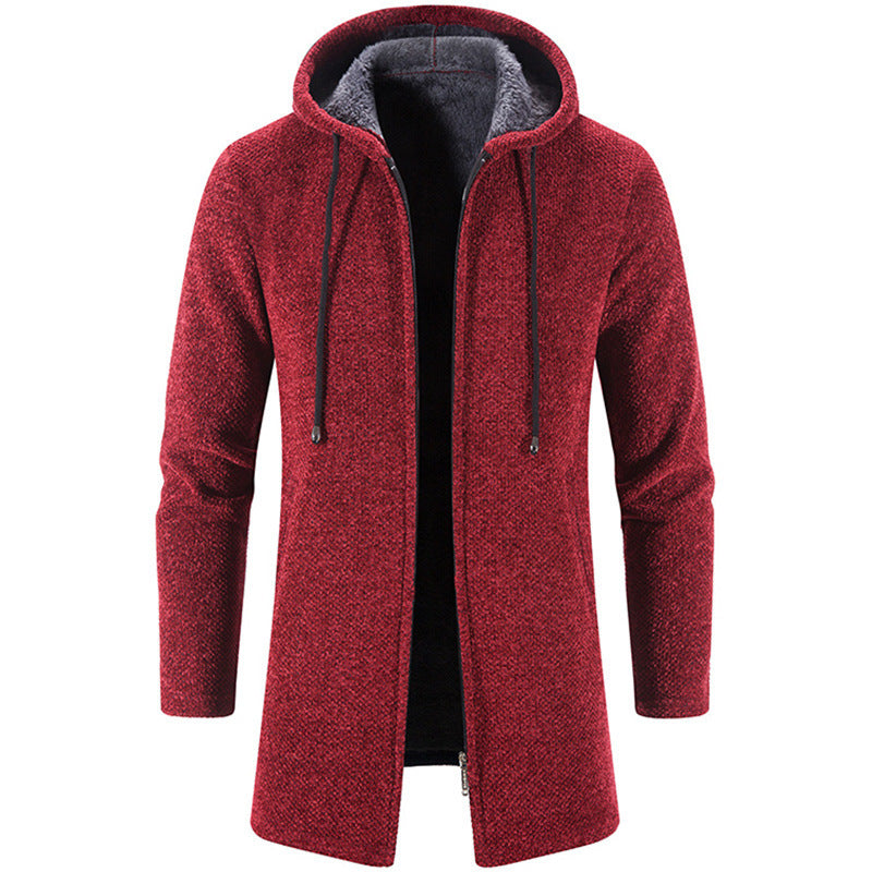 Red hooded jacket on a white background