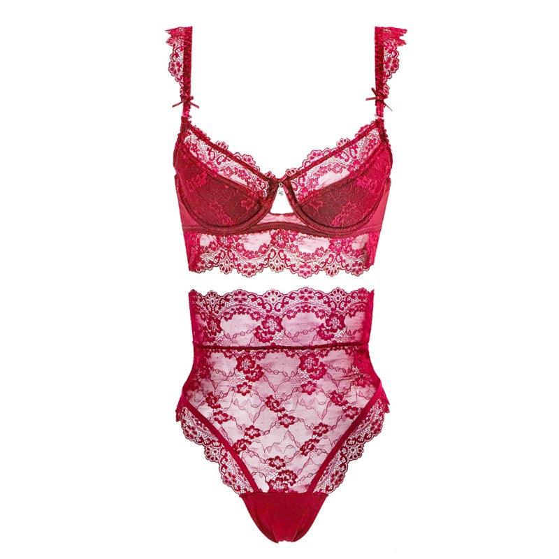 Adjustable Breast Top Shoulder Sexy Bra Set - AmiraMart