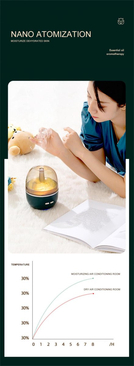 Air Humidifier Essential Oil Ultrasonic Aromatherapy Atomizer - AmiraMart