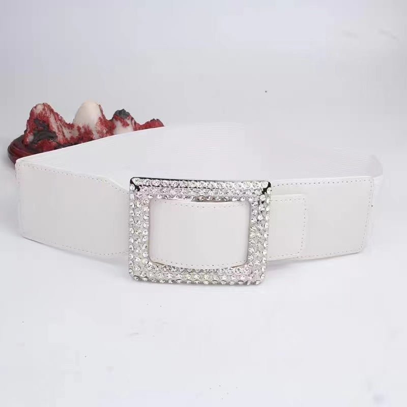 All - match Square Buckle Wide Belt - AmiraMart