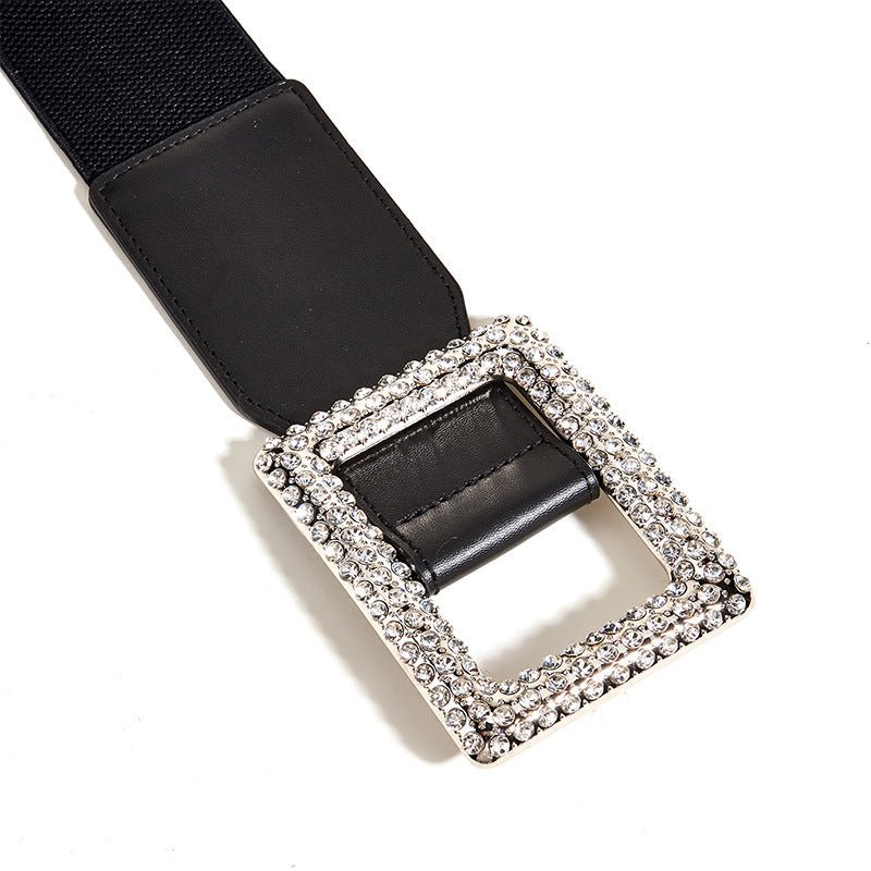 All - match Square Buckle Wide Belt - AmiraMart