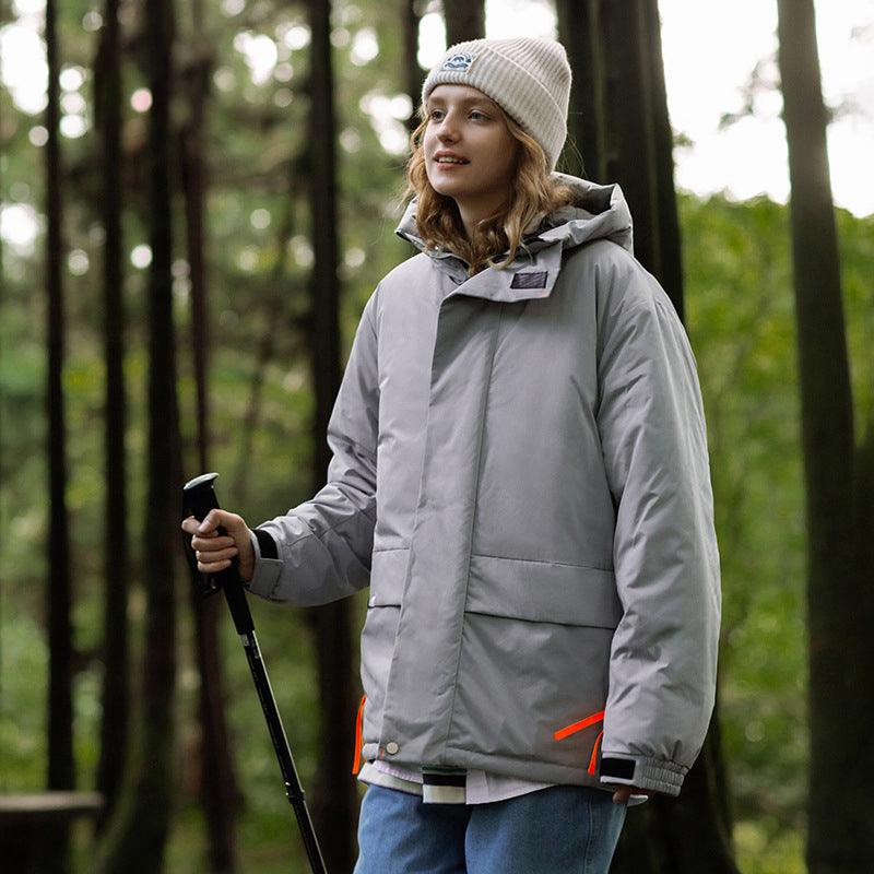 American Street Tide Brand Windproof Hooded Velcro Cotton Suit - AmiraMart