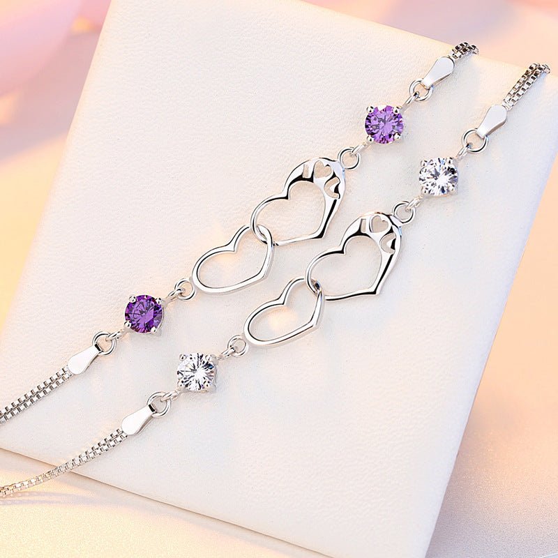 Amethyst silver bracelet - AmiraMart