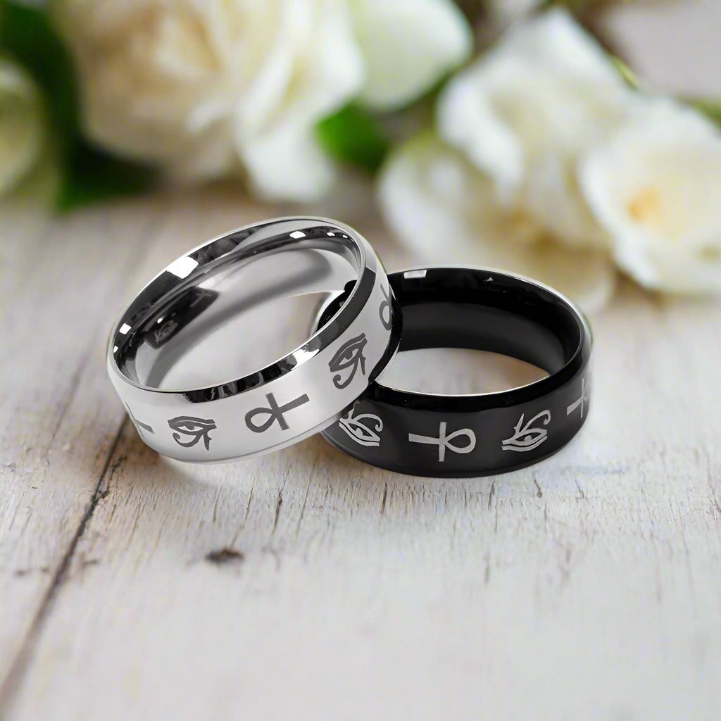 Ancient Egyptian Cross Eye Of Horus Logo Ring - AmiraMart