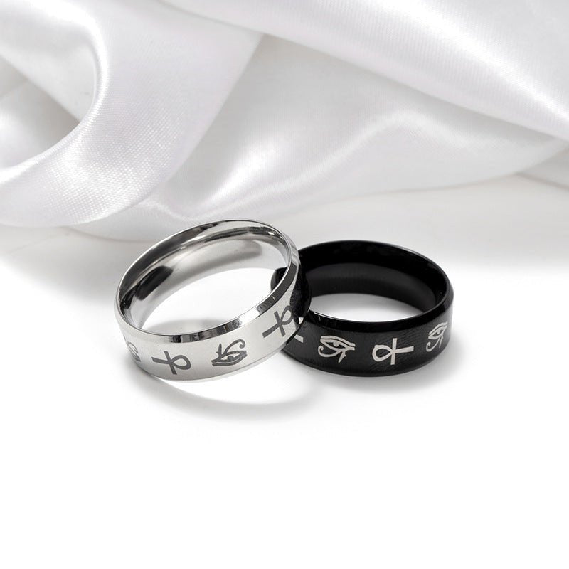 Ancient Egyptian Cross Eye Of Horus Logo Ring - AmiraMart