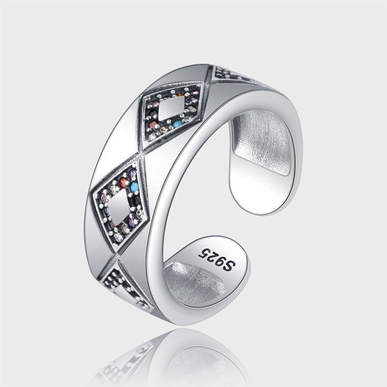 Angel Eye Ring | Multi - Color Zircon & Diamond Accent - AmiraMart