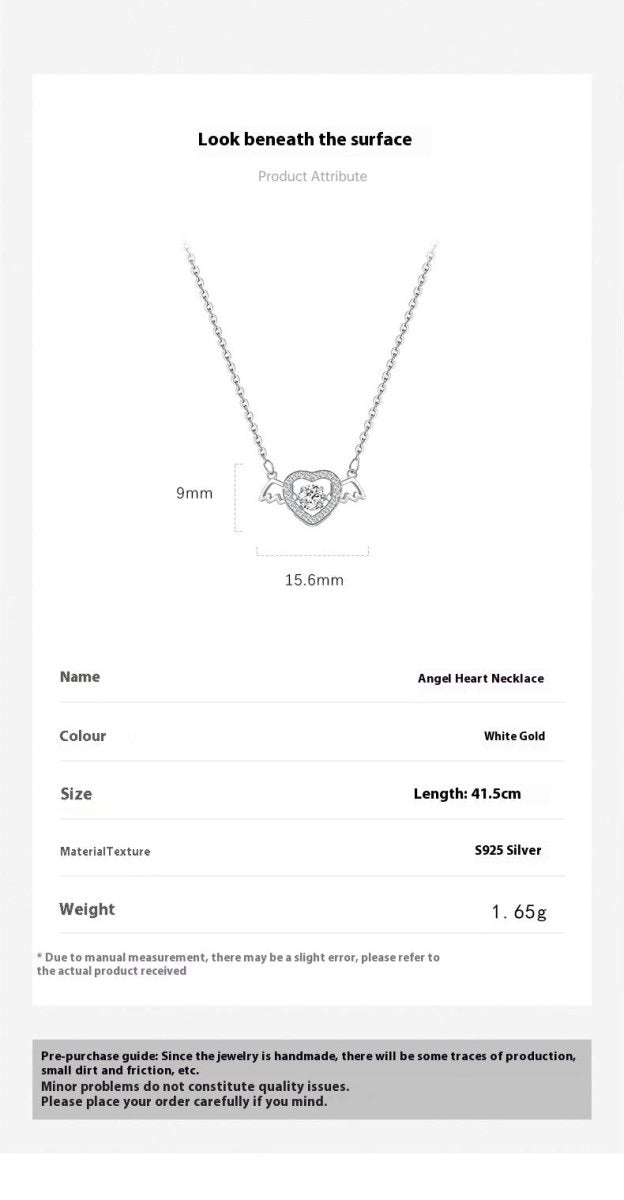 Angel Heart Necklace For Women - AmiraMart