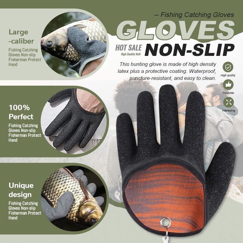 Anti - Slip Fishing Gloves – Puncture & Scrape Protection - AmiraMart
