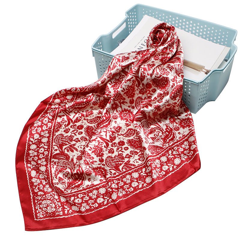 Artificial Silk Small Square Towel Style - AmiraMart