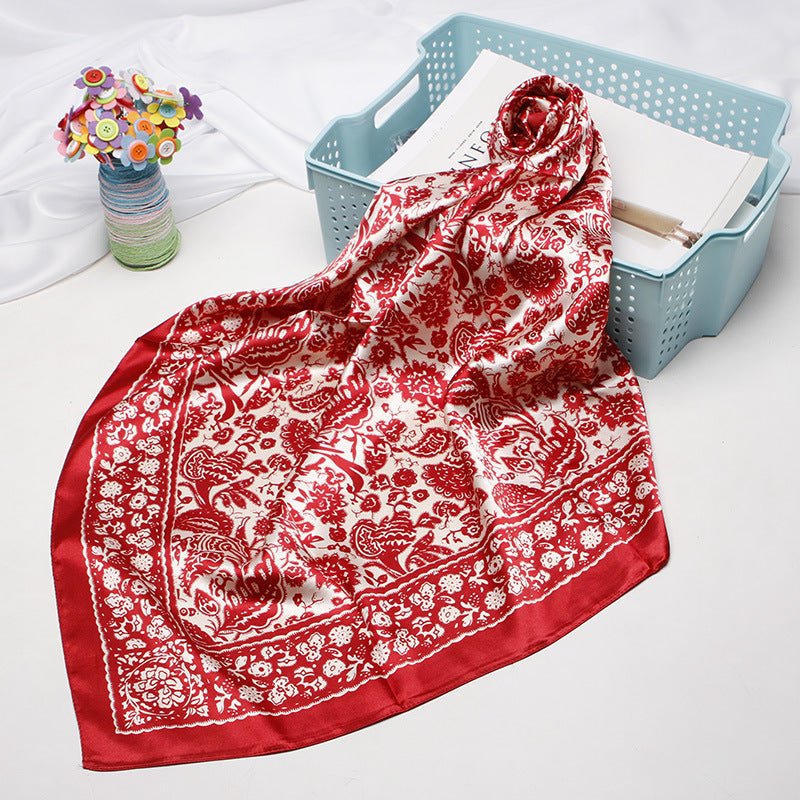 Artificial Silk Small Square Towel Style - AmiraMart