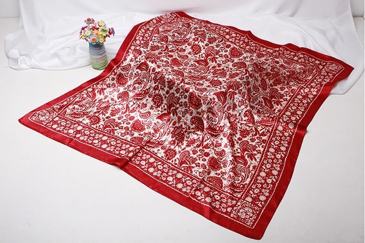 Artificial Silk Small Square Towel Style - AmiraMart