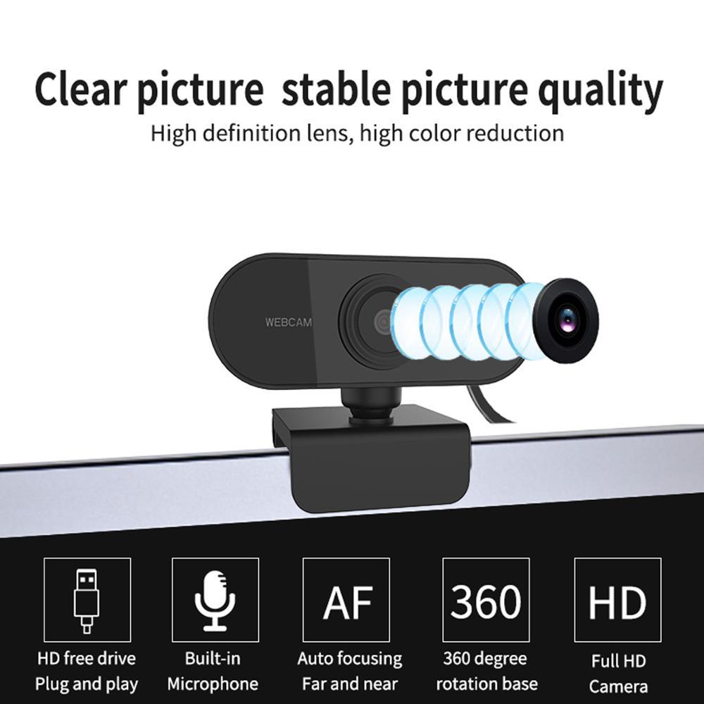 Autofocus Webcam – 1080p HD, Built - In Mic, Plug & Play - AmiraMart