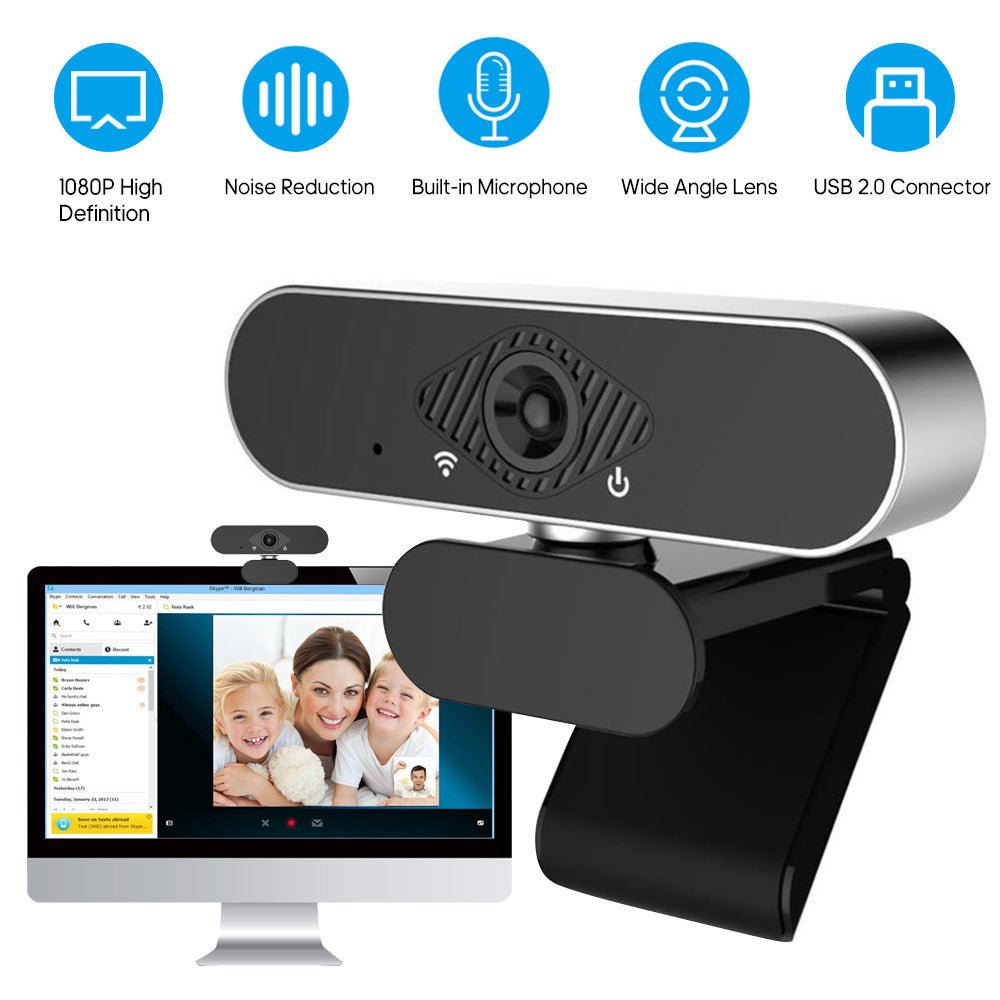 Autofocus Webcam – 1080p HD, Built - In Mic, Plug & Play - AmiraMart