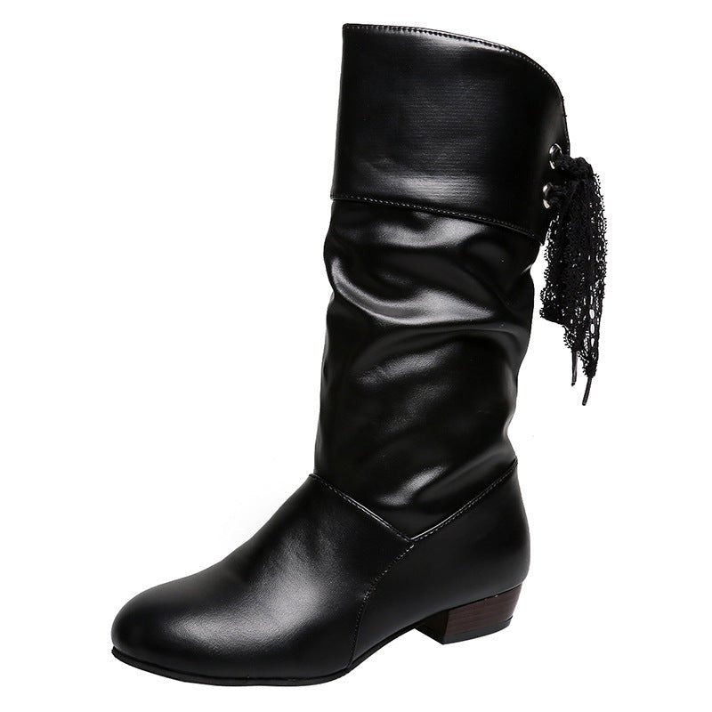 Autumn And Winter Low - heeled Boots - AmiraMart