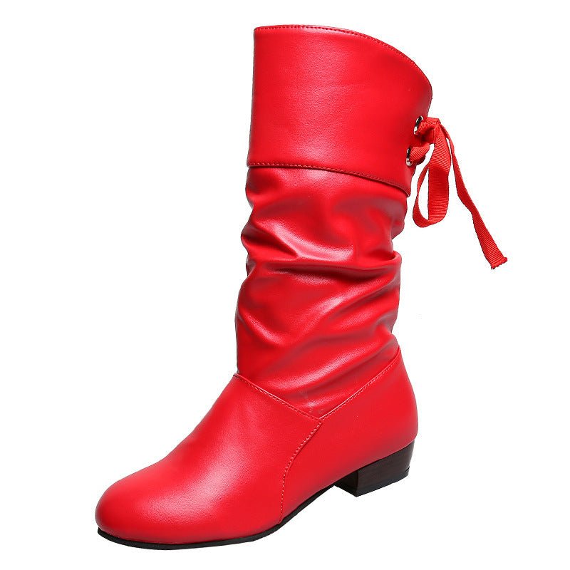 Autumn And Winter Low - heeled Boots - AmiraMart
