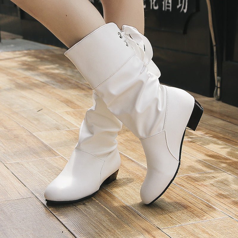 Autumn And Winter Low - heeled Boots - AmiraMart