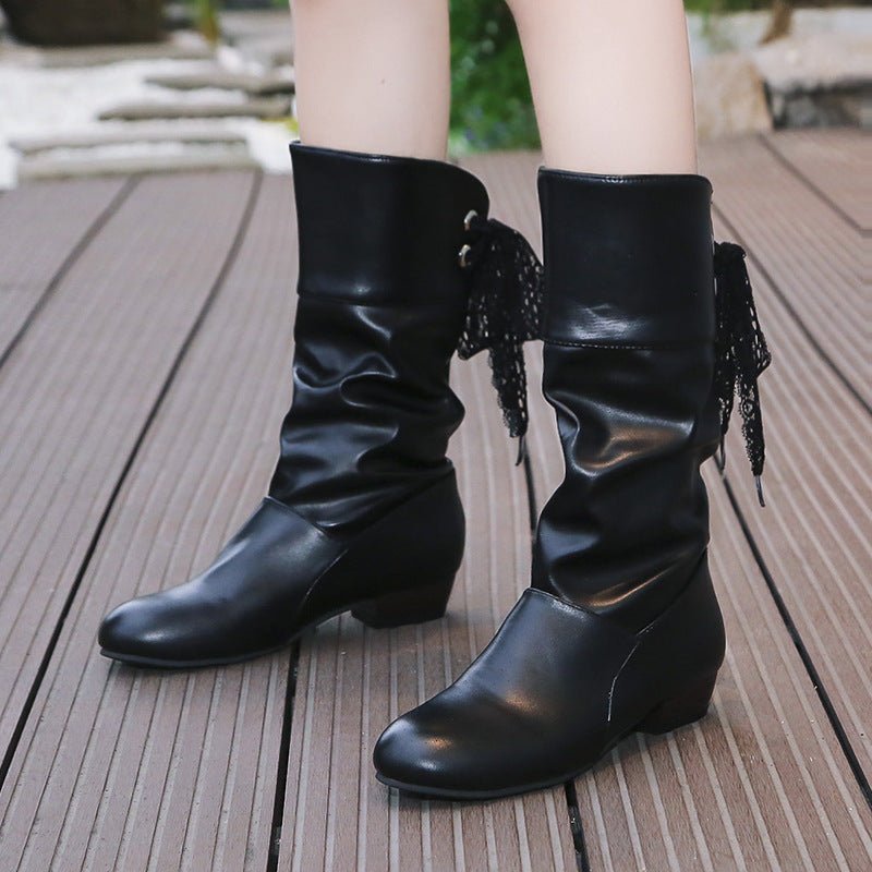 Autumn And Winter Low - heeled Boots - AmiraMart