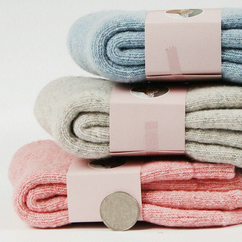 Warm Solid Color Pull Socks - AmiraMart