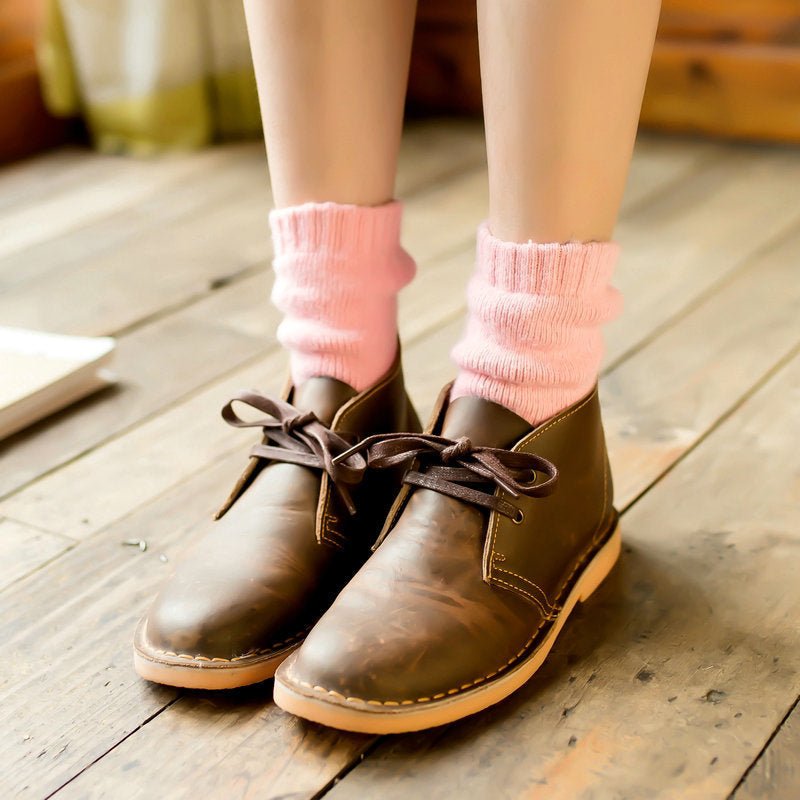 Warm Solid Color Pull Socks - AmiraMart