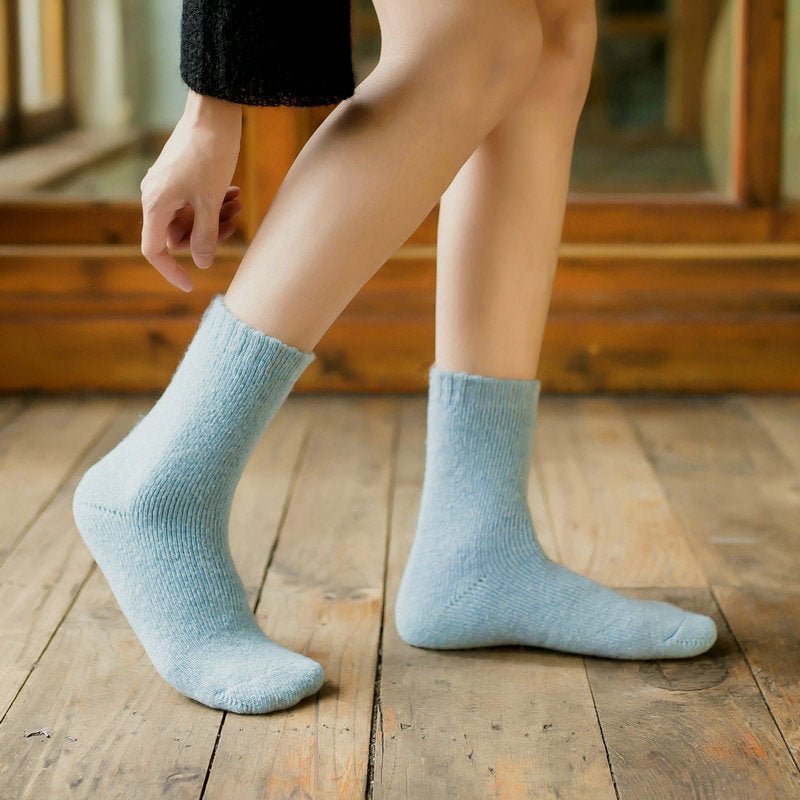 Warm Solid Color Pull Socks - AmiraMart