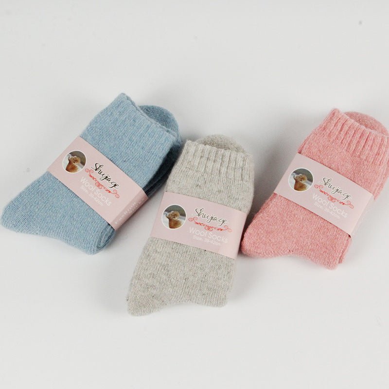 Warm Solid Color Pull Socks - AmiraMart