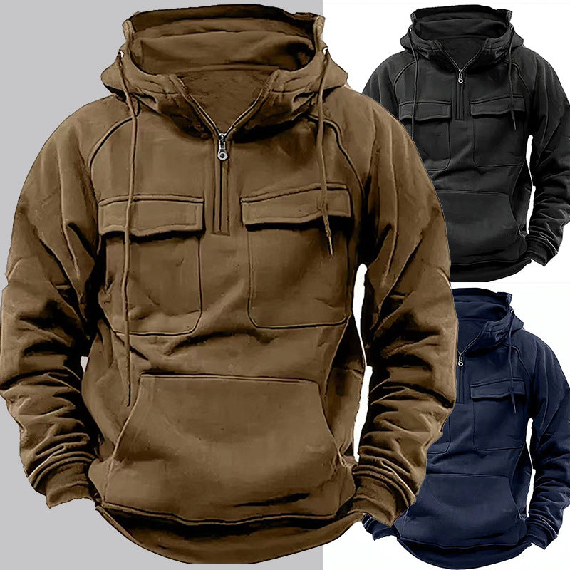 Men's Zip-up Hoodies Sweatshirt With Drawstring And Pocket - AmiraMart