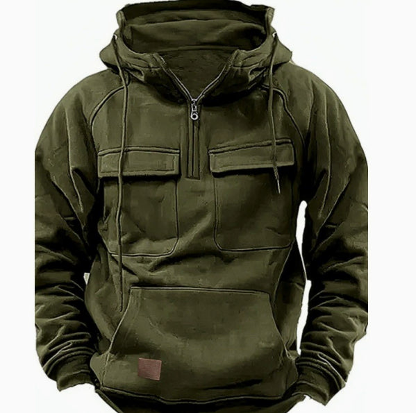 Men's Zip-up Hoodies Sweatshirt With Drawstring And Pocket - AmiraMart