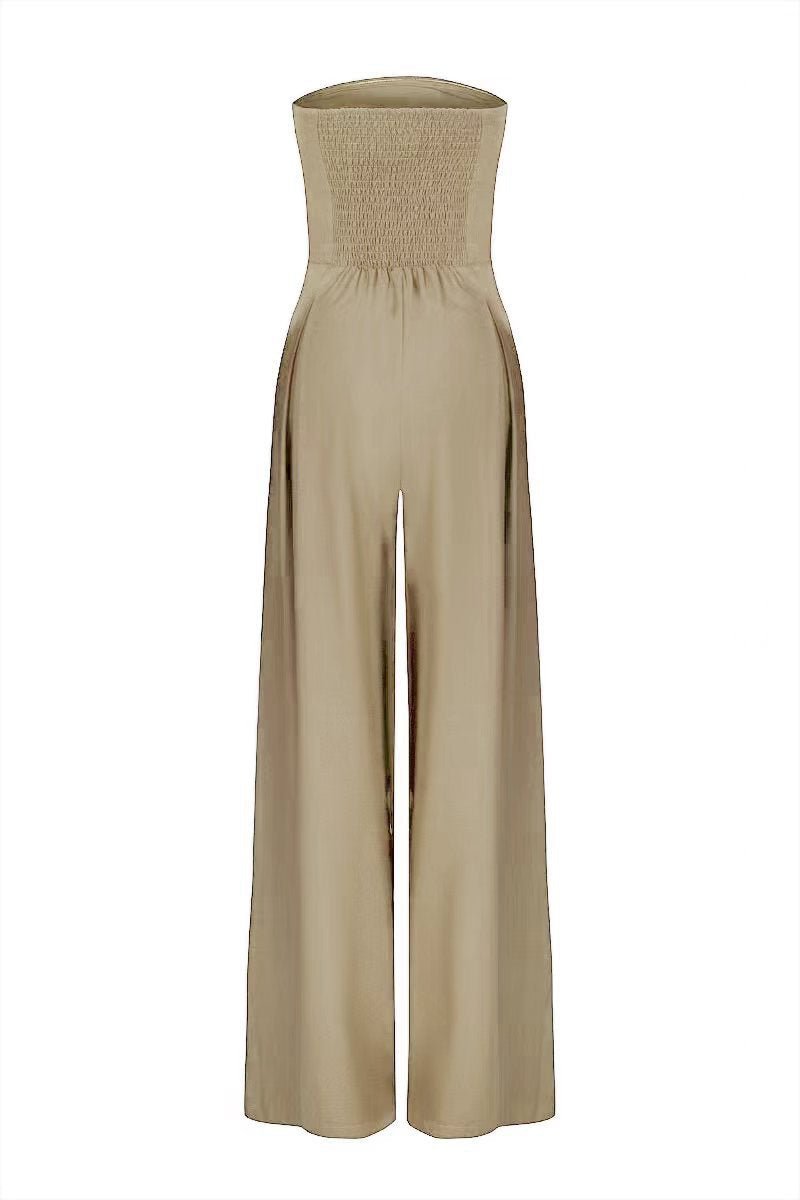 Backless Jumpsuit – Loose Tube Top & Wide Leg - AmiraMart