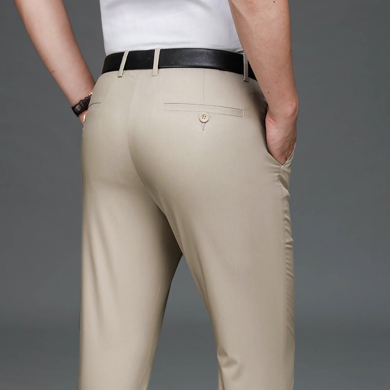 Bamboo Fiber Thin Loose Business Formal Wear Trousers - AmiraMart