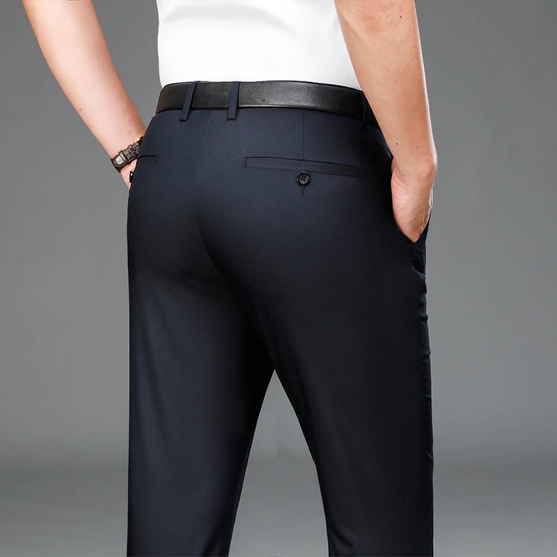 Bamboo Fiber Thin Loose Business Formal Wear Trousers - AmiraMart