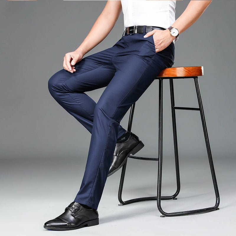 Bamboo Fiber Thin Loose Business Formal Wear Trousers - AmiraMart