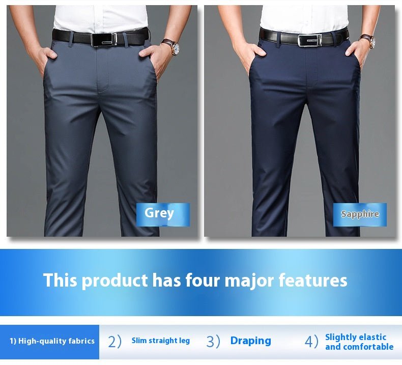 Bamboo Fiber Thin Loose Business Formal Wear Trousers - AmiraMart