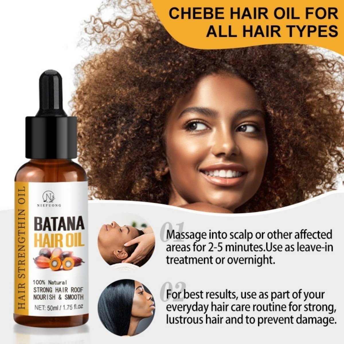 Batana Oil 50ml – Intense Hair Repair & Growth Treatment - AmiraMart