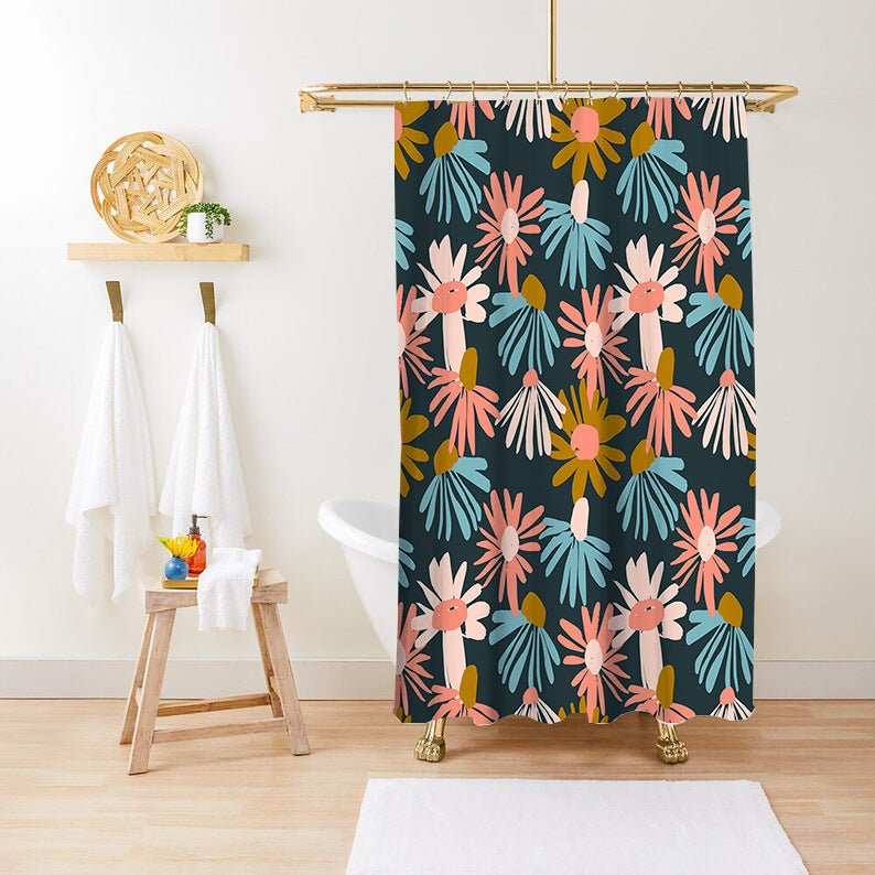Green Plant Print Waterproof Anti - mildew Shower Curtain - AmiraMart