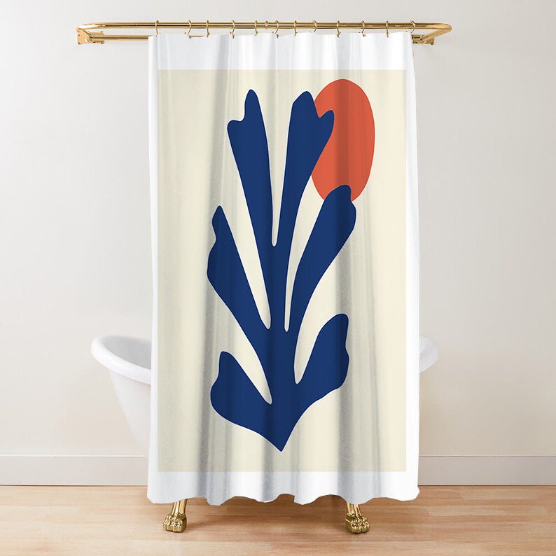 Green Plant Print Waterproof Anti - mildew Shower Curtain - AmiraMart