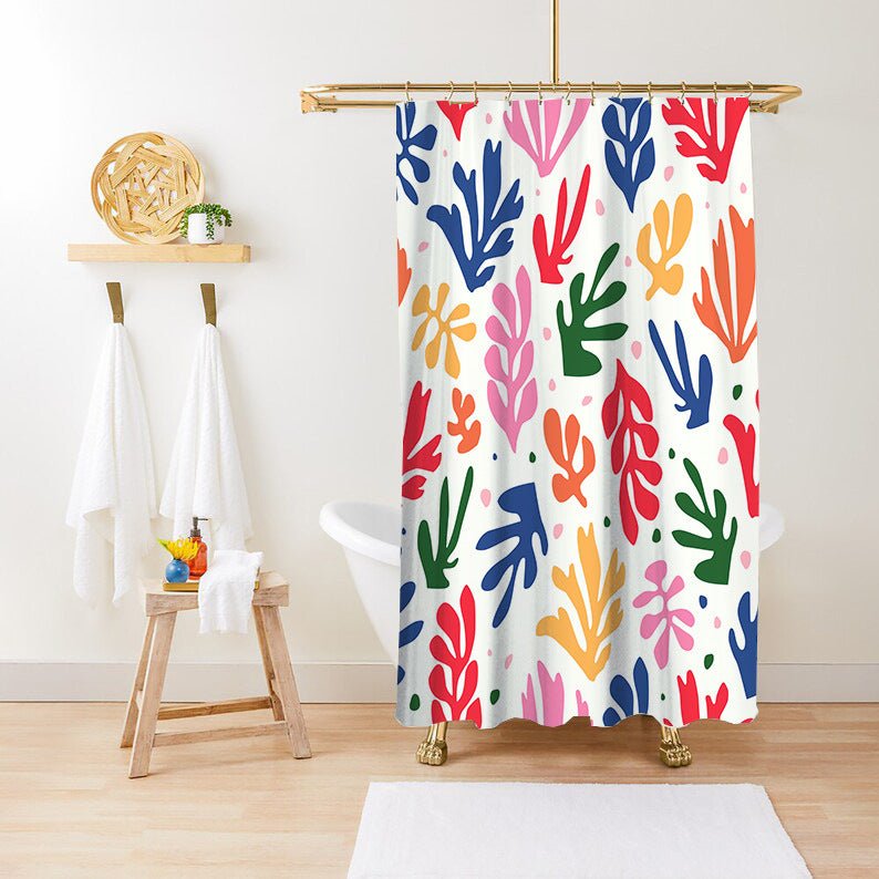 Green Plant Print Waterproof Anti - mildew Shower Curtain - AmiraMart