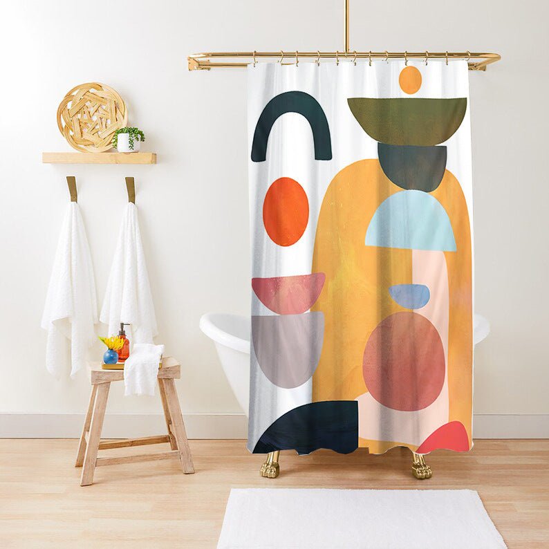 Green Plant Print Waterproof Anti - mildew Shower Curtain - AmiraMart
