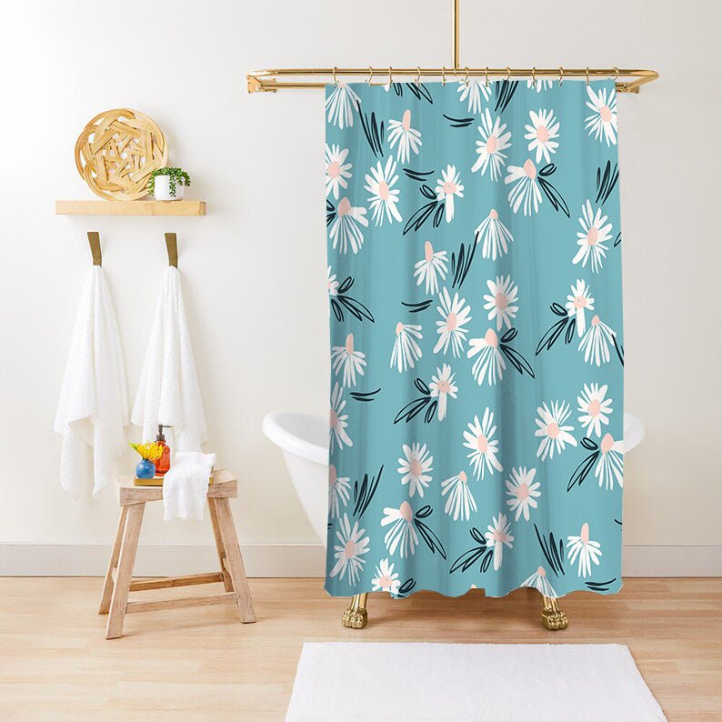 Green Plant Print Waterproof Anti - mildew Shower Curtain - AmiraMart