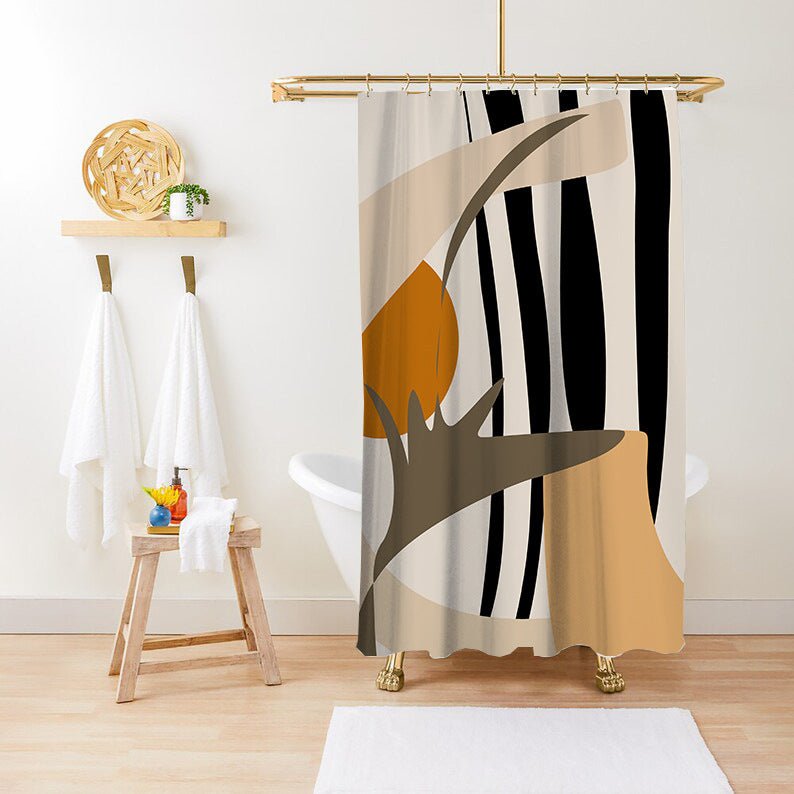 Green Plant Print Waterproof Anti - mildew Shower Curtain - AmiraMart