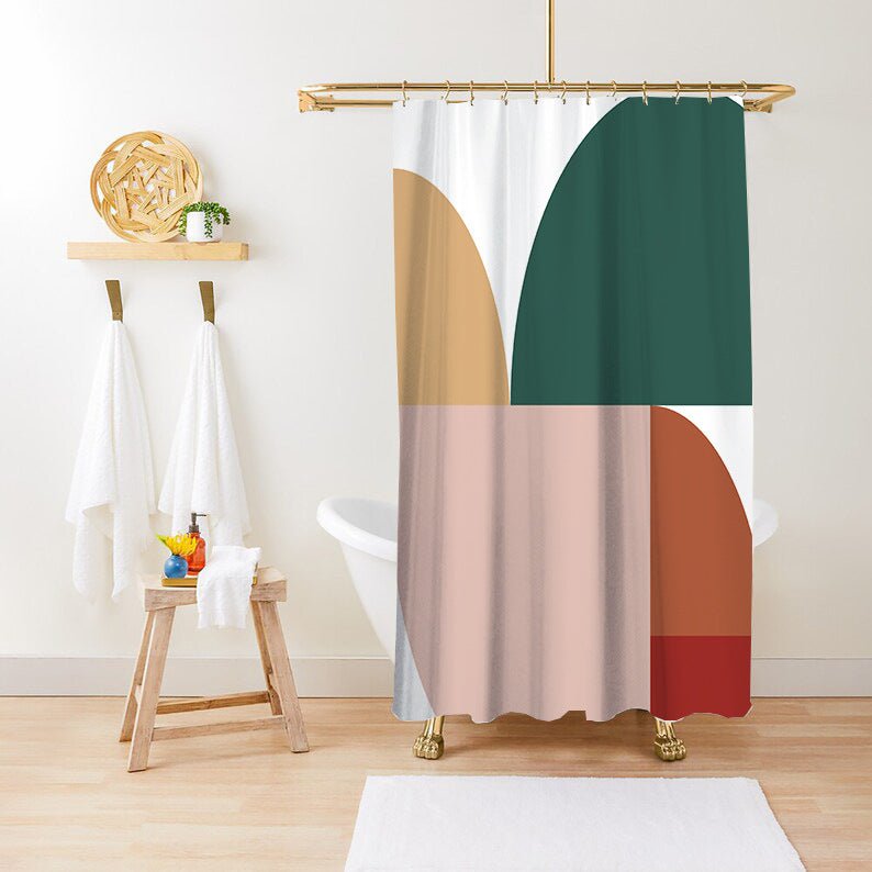 Green Plant Print Waterproof Anti - mildew Shower Curtain - AmiraMart